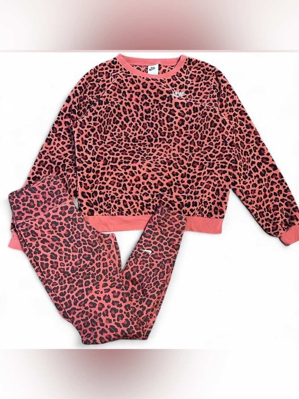 Nike Pink Leopard Print Active  Set